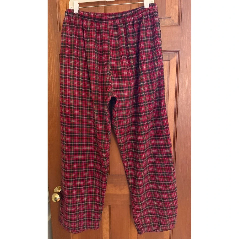 Ralph Lauren Polo Sleepwear Pajama Pants Mens L (36-38) Red Plaid Loungewear PJs